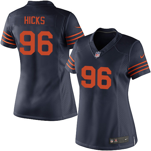 Women's Limited Akiem Hicks Nike Jersey Navy Blue Alternate - #96 1940s Throwback NFL Chicago Bears